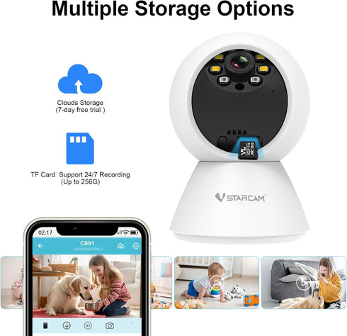 VSTARCAM 3MP Home Security Cameras, Pet Camera Indoor with Phone APP, Color Night Vision, Motion Detection, 2-Way Talk