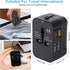 Zinalop PD20W Adapter,1 1 Universal Travel Adapter, International Power Type-C & USB-A Fast Charging Travel Charger