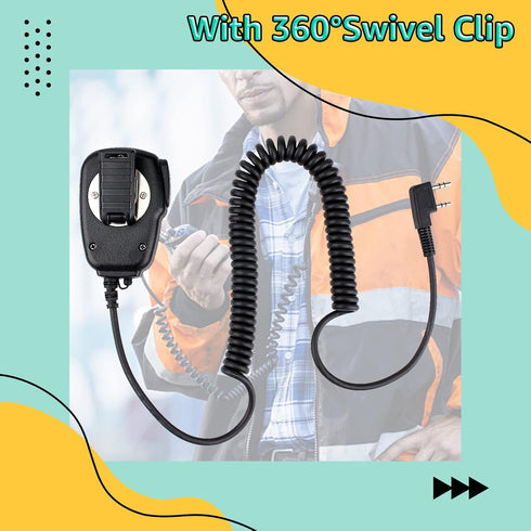 Retevis Walkie Talkies Mic, LED Shoulder Speaker Mic for Retevis RT22 RT68 H-777, Compatible with Baofeng Radios -