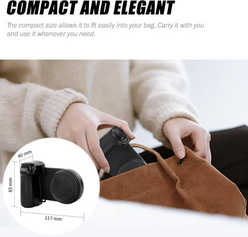 Zeanlant Magnetic Selfie Ring Light, Snap Grip with Detachable Bluetooth Remote Control for iPhone, Rechargeable LED