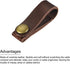 MECCANIXITY Pack of 5 Leather Cable Straps, 90x12mm Portable Cord Organizer Clips for Brown Earphone Management