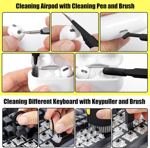 Computer Keyboard Cleaner Kit, Laptop Screen Cleaning Spray for iPhone, AirPods, Cell Phone, MacBook, iPad Pro, 20-in-1