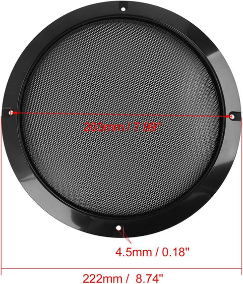 X AUTOHAUX 2pcs Grill Cover, 8inch Mesh Protector for Car Speaker Woofer, Subwoofer Grill, Black