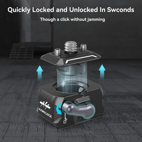 SMALLRIG Quick Release Plate Drop-in HawkLock Mini Camera Mount Adapter with 1/4" Screw for Tripod