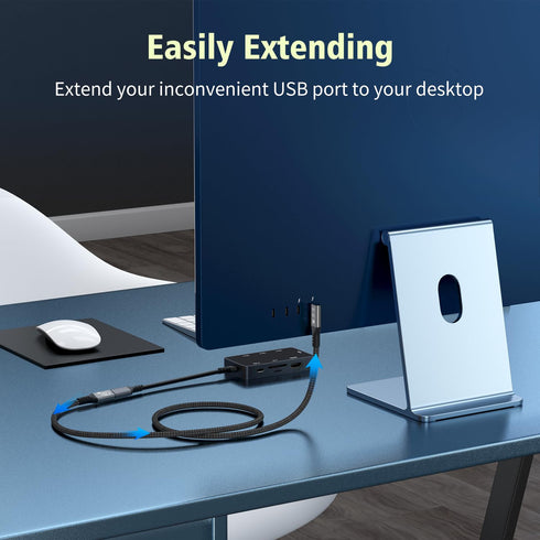 USB C 4 Extension Cable with Thunderbolt 4, 240W Charging, 40 Gbps Data Cable for Hub, Dock
