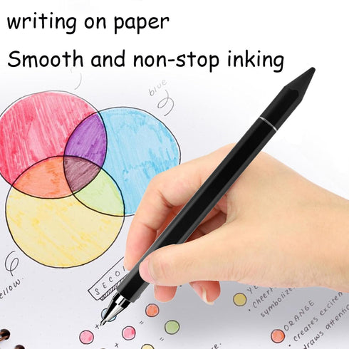 Stylus Pens for iPad, Luntak 3 in 1 Ballpoint Pen, Fiber Tip & Clear Disc Capacitive Stylus for All Touchscreens (Black)