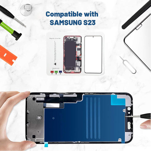 Screen Replacement for Samsung Galaxy S23, 6.1 inch Repair Kit with Waterproof Adhesive