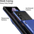 Vofolen Wallet Case for Galaxy S21 Ultra, Credit Card Holder, 4-Card Flip Cover, Dual Layer Hybrid Hard Shell (Navy)