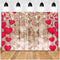 Red Love Heart Valentine's Day Vintage Rustic Wood Theme Photography Backdrops 7x5ft for Parties