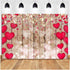 Red Love Heart Valentine's Day Vintage Rustic Wood Theme Photography Backdrops 7x5ft for Parties