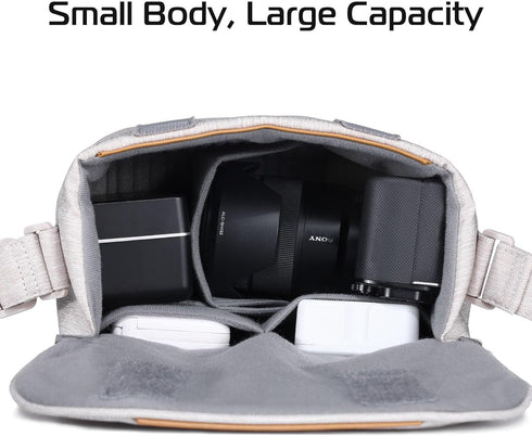 ULANZI 3L Professional SLR/DSLR Camera Bag, Beige Gray, 9.1x4.3x7.1in, Lightweight Splash-Proof Polyester for Sony