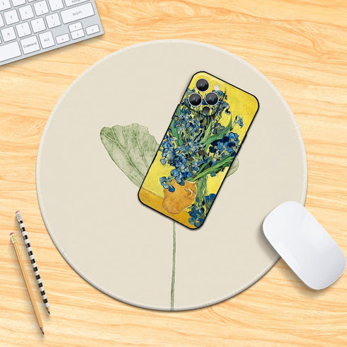 Cute Flower iPhone 15 Pro Max Case, Iris by Van Gogh Aesthetic Fine Art Shockproof Protective Cover
