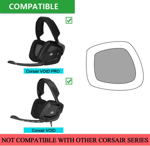 JARMOR Replacement Memory Foam & Mesh Fabric Ear Cushion Pads Cover for Corsair Void & Corsair Void PRO RGB Wired/Wireless Gaming Headset ONLY (Black)