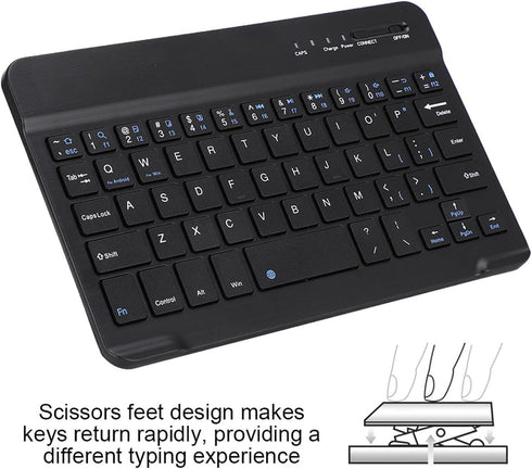 Zyyini Bluetooth Keyboard, 7inch Keyboard for Tablet, Mobile Phone, PC, Compatible with Windows, Android, iOS