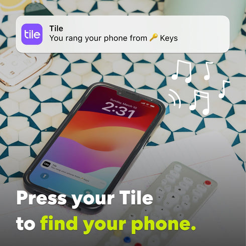 Tile by Life360 Mate (2024) Bluetooth Tracker, 2-Pack for Keys, Bags, Phone Finder, Black/White