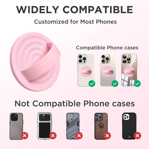 HSAOHD Upgraded Magnetic Phone Grip, Liquid Silicone Soft and Portable, Removable Finger Loop Ring Grip Holder