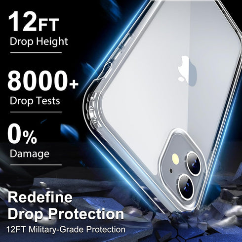 jaroco iPhone 11 Case 6.1-Inch, Non-Yellowing Shockproof Bumper Cover, Anti-Scratch Clear