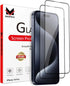 Apple iPhone 15 Pro Tempered Glass Screen Protector (2 Pack) - Durable, high clarity, and easy to install.