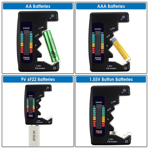 Digital Universal Battery Tester Battery Checker for All Battery C AA AAA D N 9V 6F22 1.5V Button Cell Small Mini Batteries