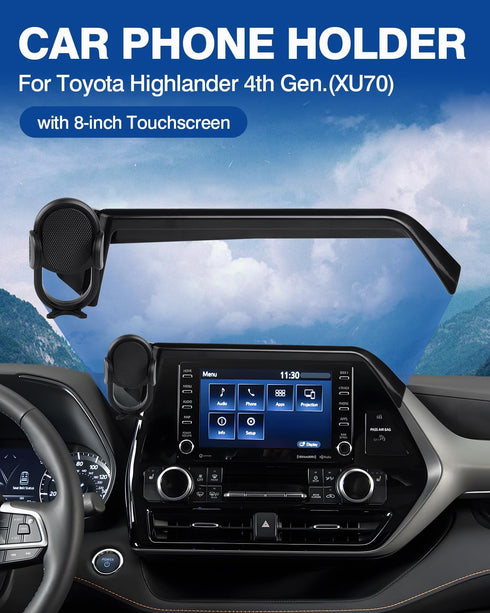 Autorder Custom Fit Car Phone Holder for 2020-2025 Toyota Highlander, 8" Screen Hands-Free 360 Degree Rotation