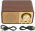 Yunseity Retro Wood Bluetooth Radio, Portable Speaker with Built-in Speakers, Vintage Design for Cafes, Restaurants