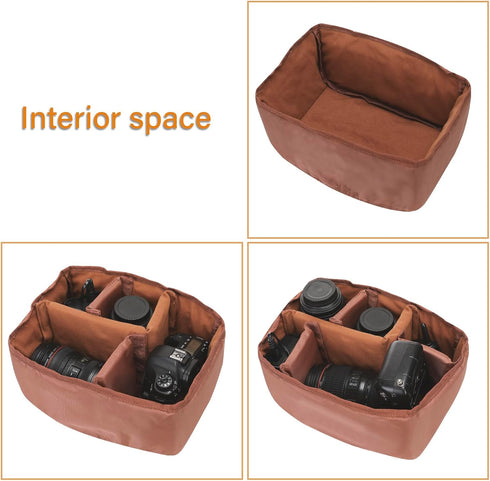 MOSISO Camera Bag Insert Soft Padded Protection Handbag for SLR DSLR Mirrorless Cameras Compatible with Canon/Nikon/Sony