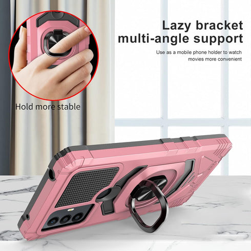 Ailiber Case for TCL 30 SE, with Screen Protector, Ring Kickstand for Magnetic Car Mount, Heavy Duty Shockproof Cover,