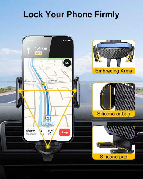 Car Vent Phone Mount, Hands-Free Universal Extension Clip Air Phone Holder for All Phones iPhone Samsung, Never