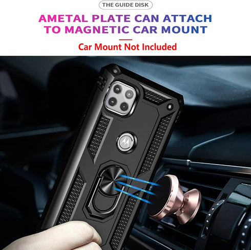 STARSHOP Compatible Motorola One 5G Ace Phone Case - Military Grade Shockproof Protective Cover with Tempered Glass
