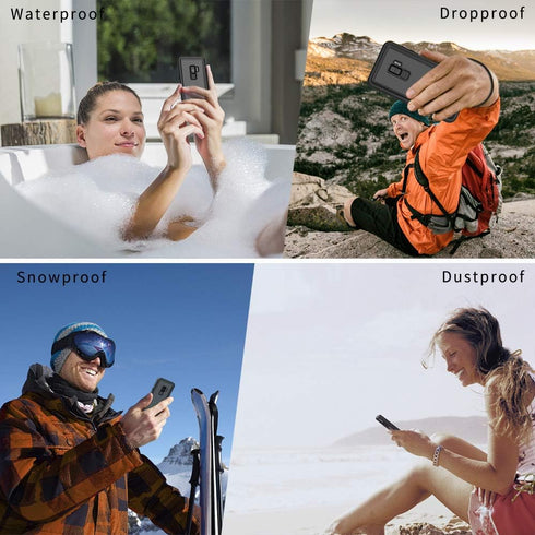 Lanhiem IP68 Waterproof Dustproof Case for Samsung Galaxy S9+ Plus, Built-in Screen Protector, Rugged Full Body
