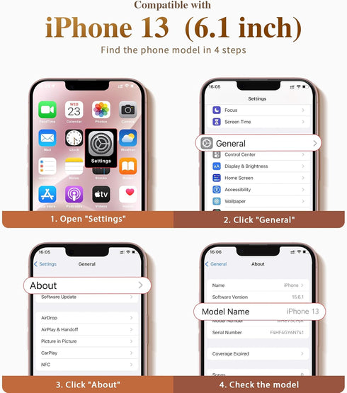 GVIEWIN Marble Case for iPhone 13, with Screen Protector & Camera Lens Protector, 10FT Military Grade Drop Protection