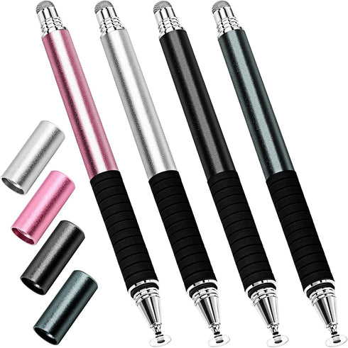 Capacitive Stylus Pen (4 Pack) - Universal Stylist Pens 2 in 1 Precision Series for iPhone/iPad/Android