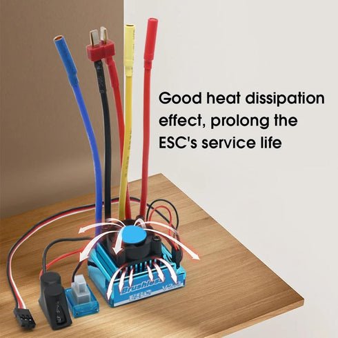 80A 1/10 RC Car Brushless ESC, Electronic Speed Controller, Waterproof Brushless ESC for RC Car, Boat, Aluminum Alloy