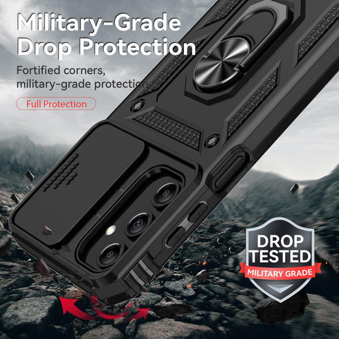 Shop Samsung Galaxy A15 5G Case - Military Grade, 16ft Drop Tested, with Screen Protectors & Magnetic Kickstand, Black.