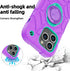 KCJ Tough Rugged Heavy Duty Case for iPhone 15 Pro (6.1") - Purple+Mint with 2× Screen Protectors & Ring Stand.
