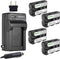 Kastar NP-FM500H Battery (4-Pack) and Charger Kit for Sony DSLR-A100, A200, A300, A350, A450, A500, A550, A560, A580,