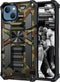 Camo Case for Apple iPhone 13 with Kickstand, Rugged Outdoor Military Grade Shockproof Phone Case, Camouflage Army Green