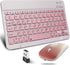 Wireless Bluetooth Keyboard and Mouse Set, Dual Rechargeable (Pink)
