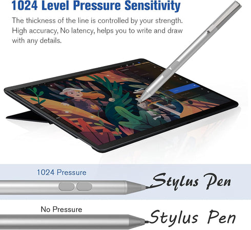 Pen Stylus for Surface Pro 9/8/X/7+/7/6/5/4/3, Surface Go 3/2/1, with Palm Rejection, 1024 Levels Pressure