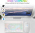 Ultra-Slim Bluetooth Keyboard and Mouse, Portable Mini Wireless Keyboard Rechargeable with 7-Color Backlit for iPad,