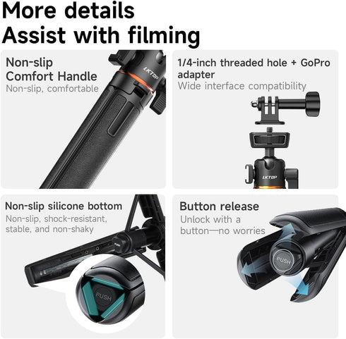 LKTOP 3 Nano/360 5 Pro/6/4/3 360/Xtra 1/4" 8-22'' Pocket Tripod Selfie Stick for DJI Osmo Vlog Handle Grip Action