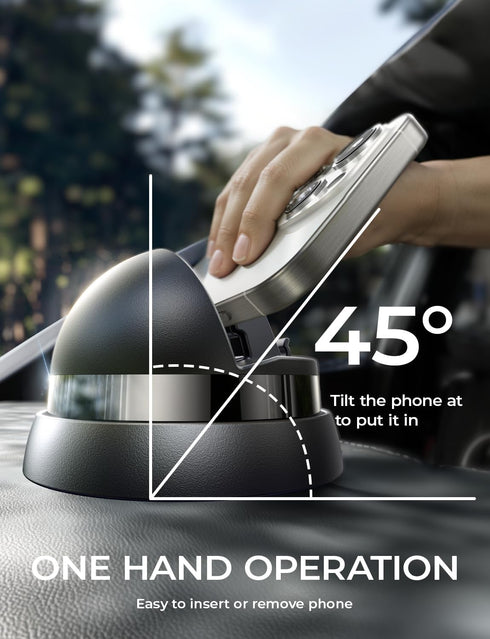 LISEN Car Phone Holder (Updated), 360° Rotatable Dashboard Cell Phone Holder, Non-Slip Mount for iPhone 15 Pro