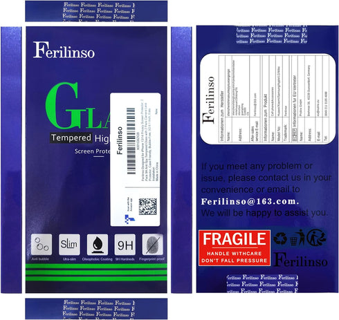 Ferilinso Privacy Screen Protector for iPhone 13/14 - 2 Pack, 9H Anti-Spy Tempered Glass & Camera Lens Protectors.
