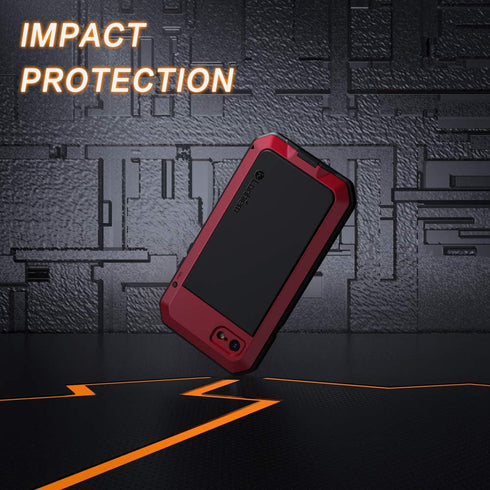 Lanhiem Heavy Duty Shockproof Tough Armour Metal Case for iPhone SE 3/2/1, iPhone 7/8, Full Body Protective Cover with