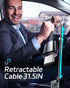 Retractable Car Charger, 66W Super Fast USB Charger with Dual Type-C Cables and 2 USB Ports for iPhone and Samsung