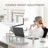 2 AX Waber Dual Monitor Riser - Adjustable Length & Angle, Wooden Stand for Monitors with Storage