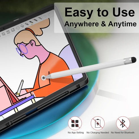 SSS·GRGB Magnetic Disc Stylus for Touch Screens - High Sensitivity Capacitive Stylus for Tablets, White
