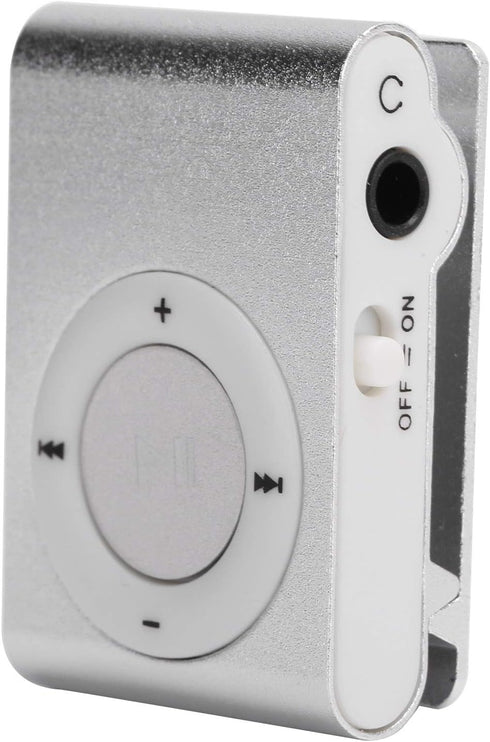 Sport MP3 Players with Clip, Screenless Portable Music Player, Mini MP3 Player with Earphone and USB Cable (Silver)