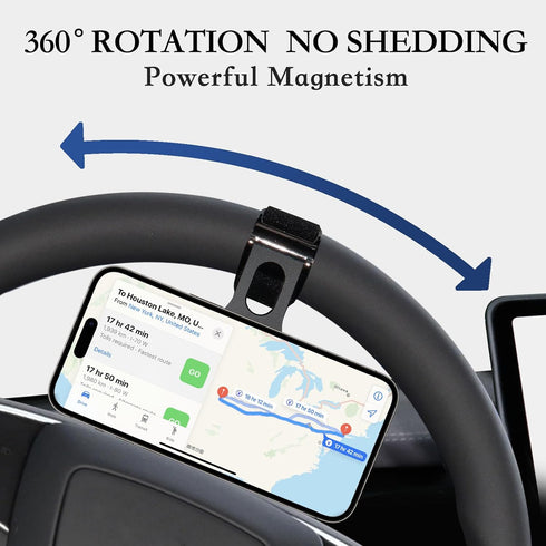 Vugosson Magnetic Phone Holder for Tesla, Steering Wheel Phone Mount for MagSafe Car Holder, Work on iPhone,Samsung