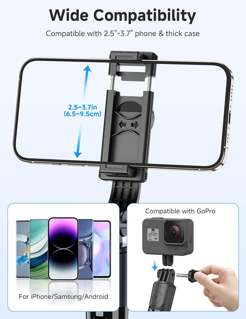 SelfieShow 4 1 360 16/15/14/13 Portable Selfie Stick, in Extendable Phone Tripod Stand with Detachable Wireless Remote